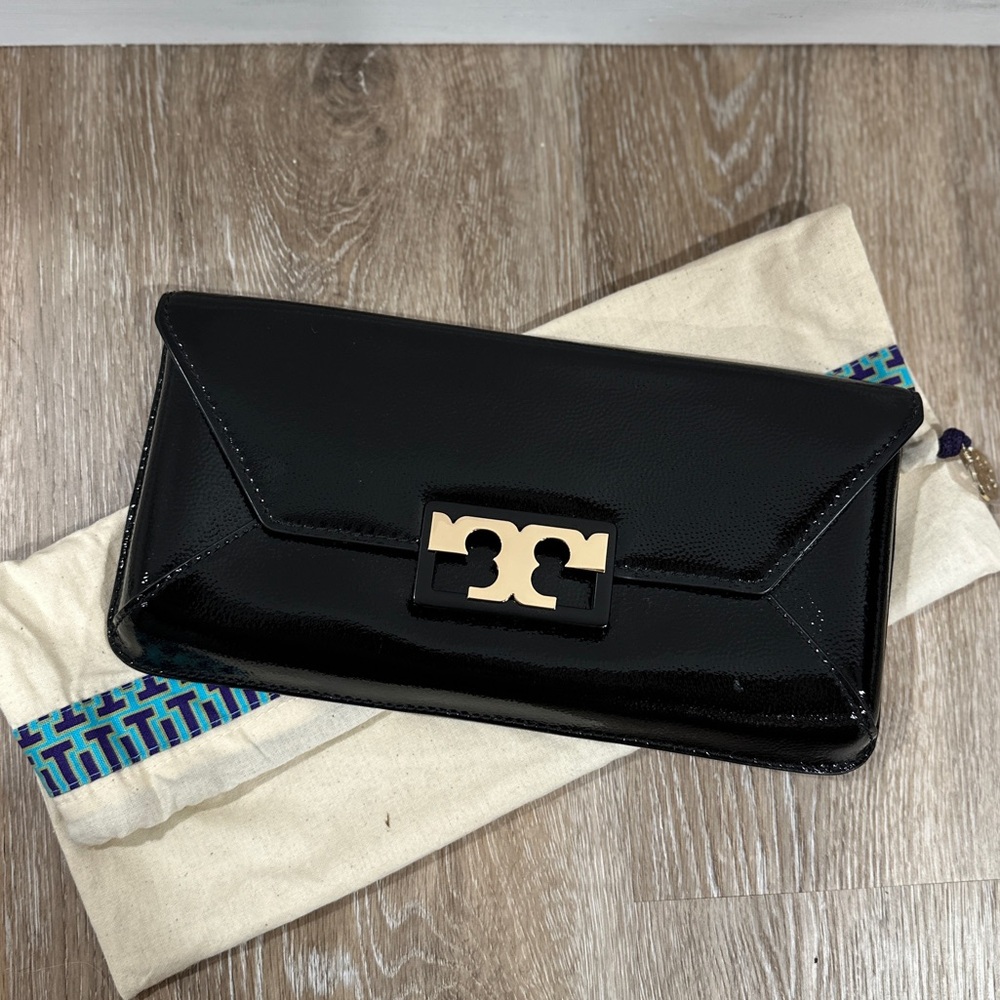 Tory Burch Gigi Patent Clutch Bag Purse